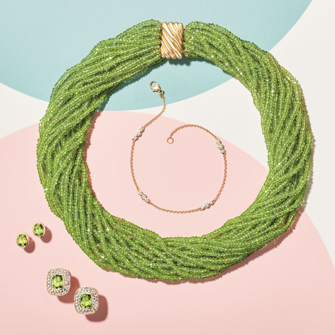 Peridot Twenty Strand Twist Necklace