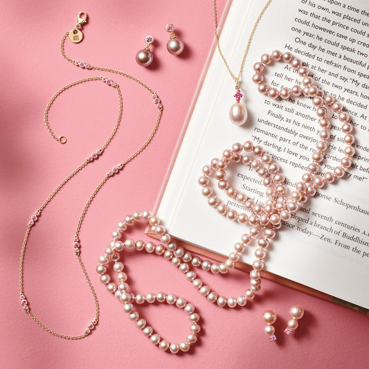 5mm Pink Pearl Rope Necklace