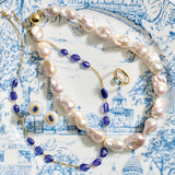 Baroque Pearl & Kyanite Earrings
