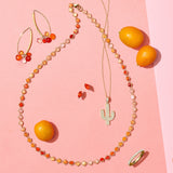 Fire Opal Navette Earrings