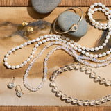 5mm Moonstone & Gold Rope Necklace