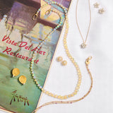 Diamond Hydrangea Leaf Earrings