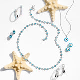 Light Blue Enamel Evil Eye Earrings