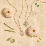 Diamond Tropical Leaf Pendant Necklace