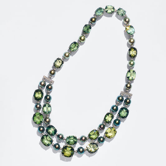 Tahitian Pearl, Tourmaline & Diamond Necklace