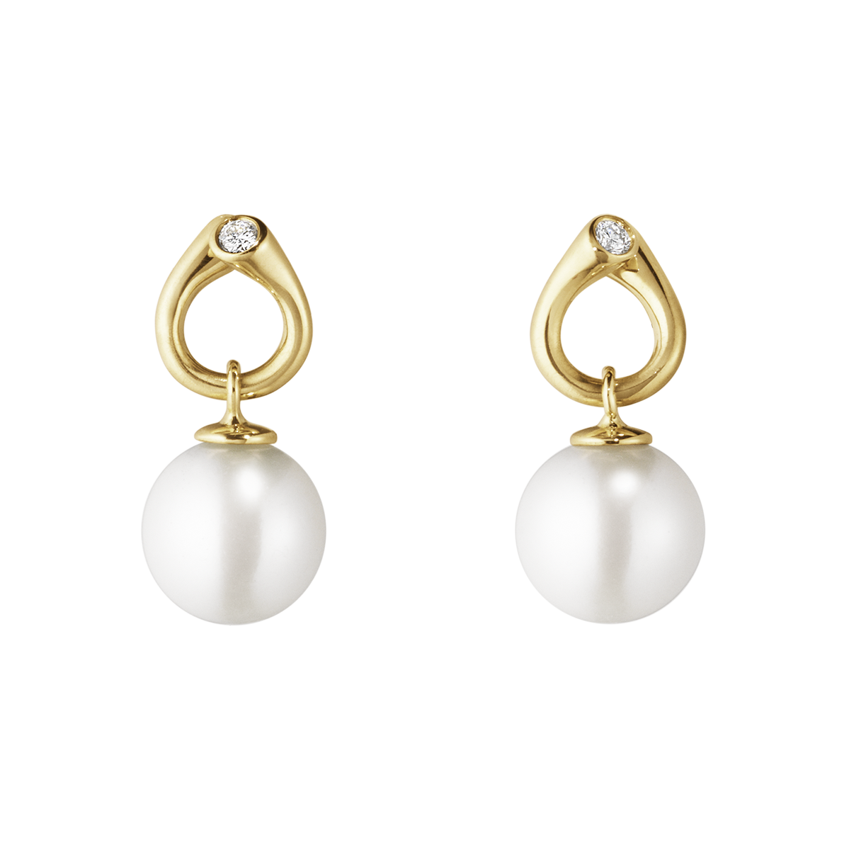 Georg Jensen Magic Pearl & Diamond Earrings