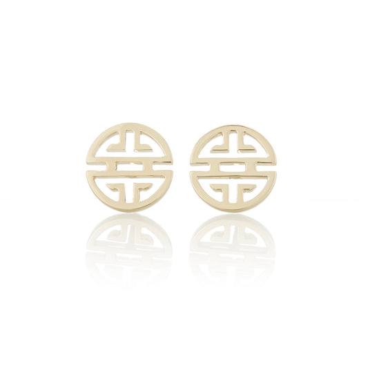 Gold Shou Stud Earrings