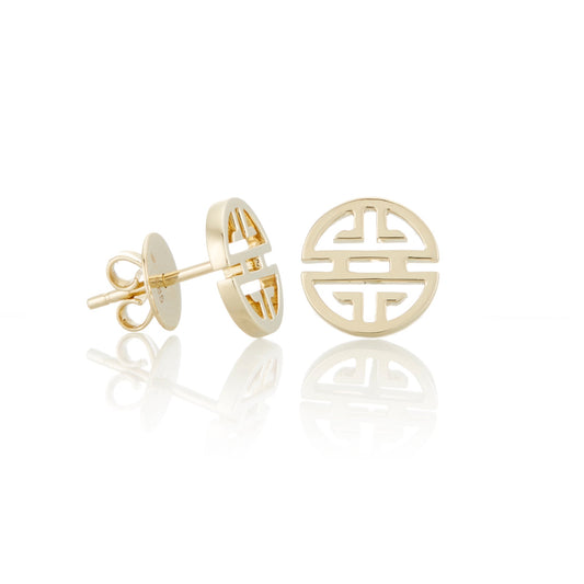 Gold Shou Stud Earrings