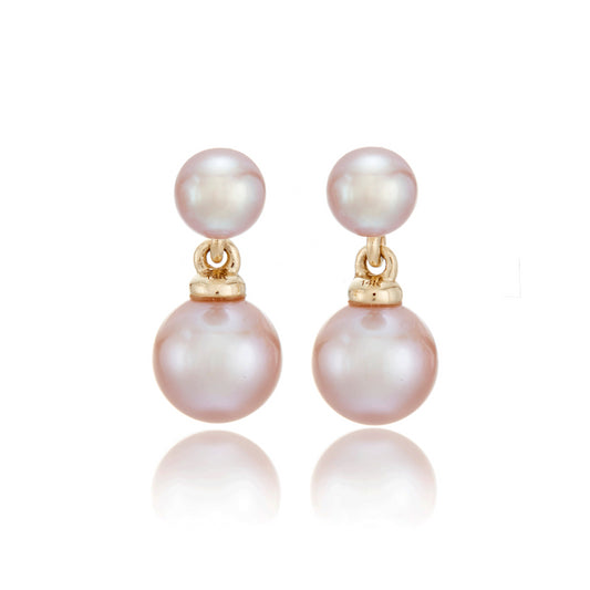 Gump's Signature Victoria Earrings in Pink Pearls